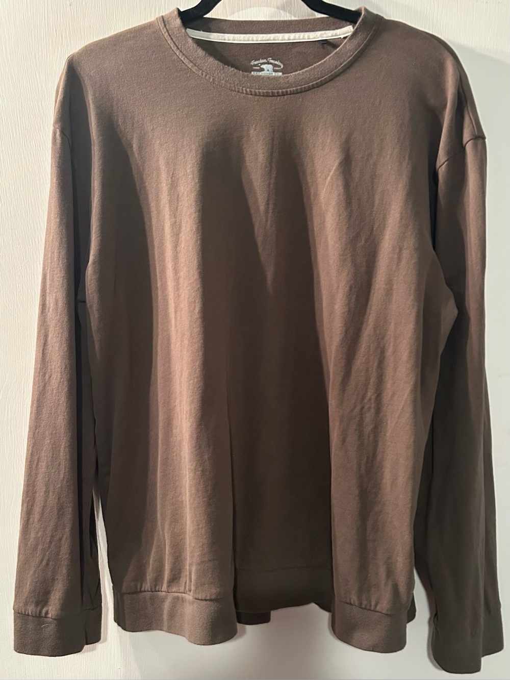 Men's Freedom Foundry Brown/Green Crewneck Long-Sleeve Shirt Size L